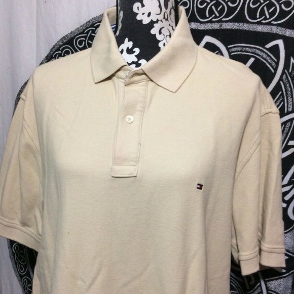 Tommy Hilfiger Men's Short Sleeve Polo T- Shirt LG